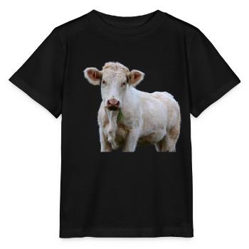 lusige Kuh Kuhkopf Bauern Geschenk - Stanley/Stella Kinder T-Shirt MINI CREATOR  - Schwarz - Vorne - Mikhail (115cm)