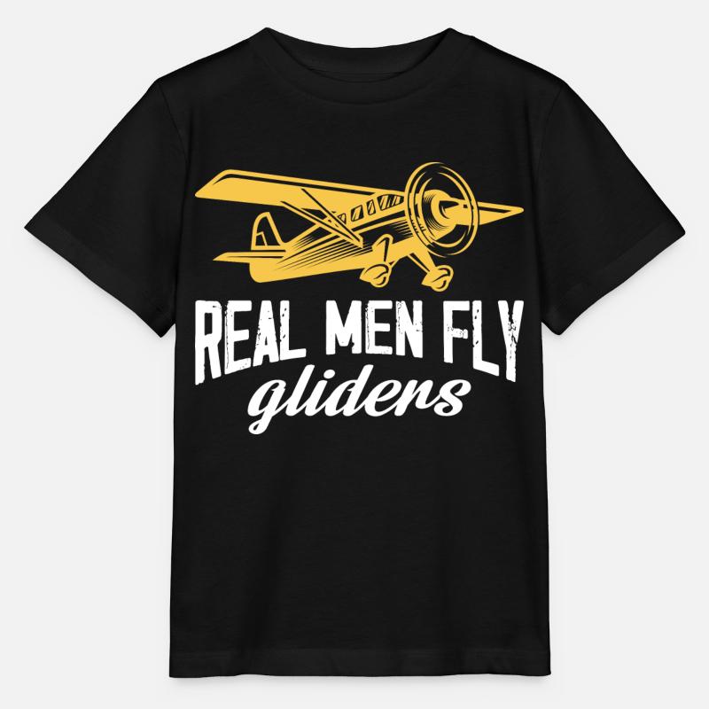 Real men fly gliders Design for a rc plane - Stanley/Stella MINI CREATOR Kids’ T-Shirt - black