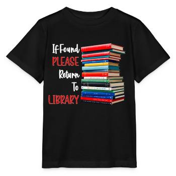 If Found Please Return To Library - Stanley/Stella MINI CREATOR Kids’ T-Shirt - black - Front - Mikhail (115cm)