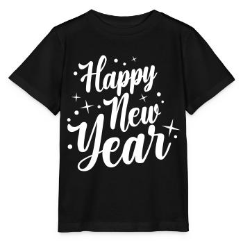 Happy New Year Saying New Year - Stanley/Stella MINI CREATOR Kids’ T-Shirt - black - Front - Mikhail (115cm)