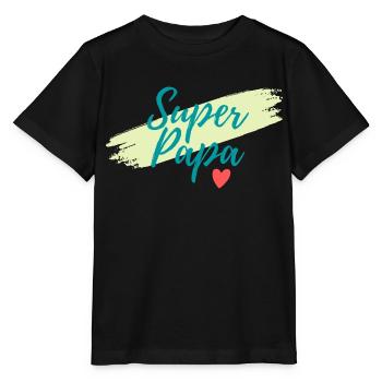Super-Papa - Stanley/Stella Kinder T-Shirt MINI CREATOR  - Schwarz - Vorne - Mikhail (115cm)
