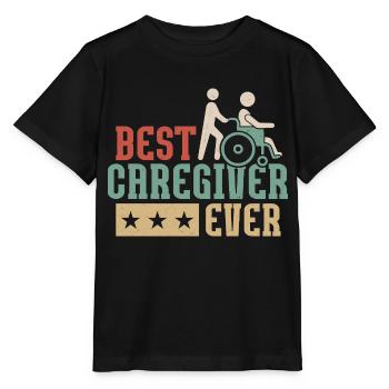 Best Caregiver Ever Caregiving Carer - Stanley/Stella MINI CREATOR Kids’ T-Shirt - black - Front - Mikhail (115cm)