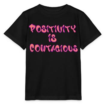 Positivity Is Contagious – Spread - Stanley/Stella MINI CREATOR Kids’ T-Shirt - black - Front - Mikhail (115cm)