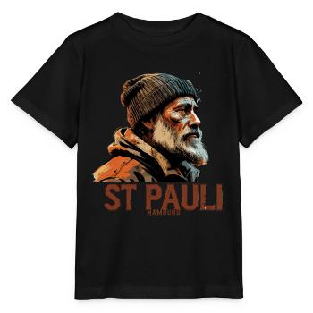 Old Man Captain Hamburg St Pauli Port Worker - Stanley/Stella MINI CREATOR Kids’ T-Shirt - black - Front - Mikhail (115cm)