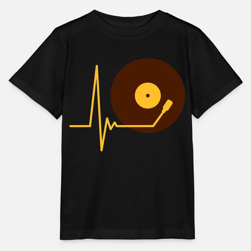 Vinyl Record Music Pulse Heartbeat Frequency - Stanley/Stella MINI CREATOR Kids’ T-Shirt - black