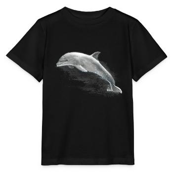 Delphin - Stanley/Stella Kinder T-Shirt MINI CREATOR  - Schwarz - Vorne - Mikhail (115cm)