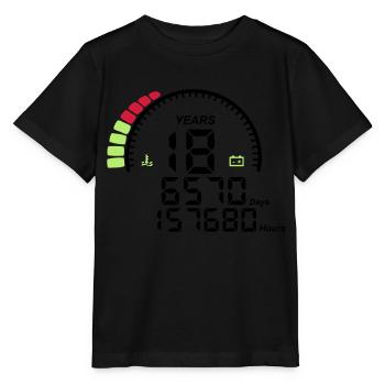 compteur anniversaire years ans 18 - T-shirt bio MINI CREATOR Stanley/Stella Enfant - noir - Devant - Mikhail (115cm)