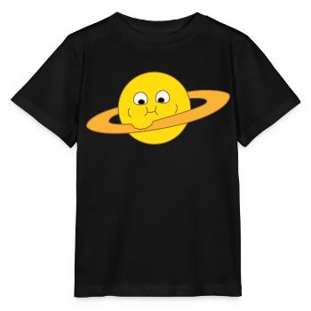 Dicker Saturn - Stanley/Stella Kinder T-Shirt MINI CREATOR  - Schwarz - Vorne - Mikhail (115cm)