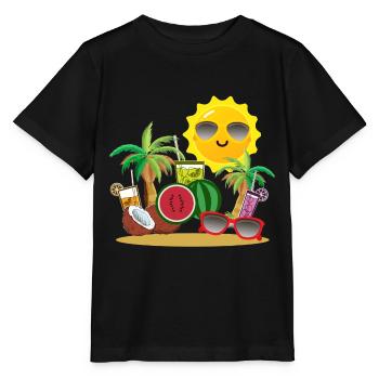 Fête de vacances d'été au soleil - T-shirt bio MINI CREATOR Stanley/Stella Enfant - noir - Devant - Mikhail (115cm)