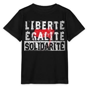 antifa liberté égalité fraternité - T-shirt bio MINI CREATOR Stanley/Stella Enfant - noir - Devant - Mikhail (115cm)