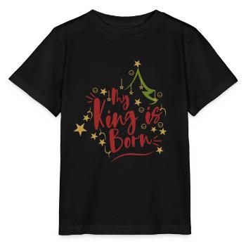 Mon roi est né. Mon roi est né. Noël - T-shirt bio MINI CREATOR Stanley/Stella Enfant - noir - Devant - Mikhail (115cm)