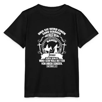 Christliche Weihnachtsgeschichte - Stanley/Stella Kinder T-Shirt MINI CREATOR  - Schwarz - Vorne - Mikhail (115cm)