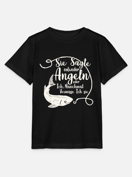 Angler. Angeln. Fischen. Lustiger Spruch - Stanley/Stella Kinder T-Shirt MINI CREATOR  - Schwarz