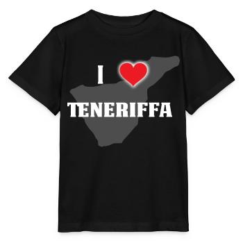 I love TENERIFFA - Ich liebe Teneriffa, Kanaren - Stanley/Stella Kinder T-Shirt MINI CREATOR  - Schwarz - Vorne - Mikhail (115cm)