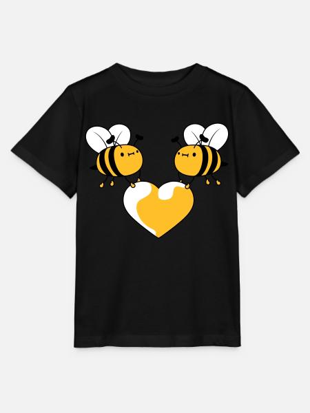 2 abeilles amoureuses - T-shirt bio MINI CREATOR Stanley/Stella Enfant - noir