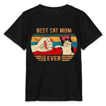 Meilleur chat maman jamais conçu - T-shirt bio MINI CREATOR Stanley/Stella Enfant - noir - Devant - Mikhail (115cm)