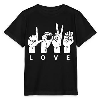 Liebe Gebärdensprache - Stanley/Stella Kinder T-Shirt MINI CREATOR  - Schwarz - Vorne - Mikhail (115cm)