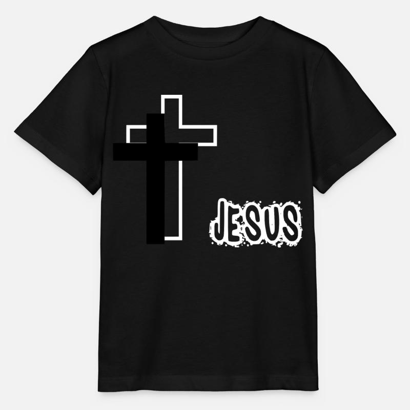 Jesus mit Kreuzen - Stanley/Stella Kinder T-Shirt MINI CREATOR  - Schwarz
