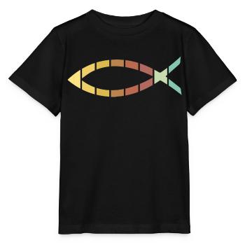 Jesus Fisch - Stanley/Stella Kinder T-Shirt MINI CREATOR  - Schwarz - Vorne - Mikhail (115cm)