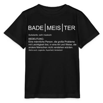 Bademeister Bedeutung Rettungsschwimmer Lifeguard - Stanley/Stella Kinder T-Shirt MINI CREATOR  - Schwarz - Vorne - Mikhail (115cm)