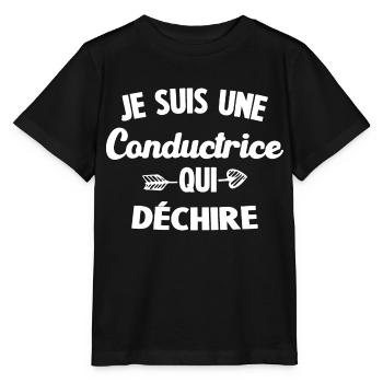 Je Suis Une Conductrice Qui Déchire - T-shirt bio MINI CREATOR Stanley/Stella Enfant - noir - Devant - Mikhail (115cm)