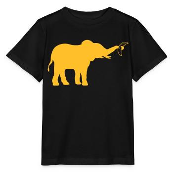 Banane Elephant Silhouette Fruit - T-shirt bio MINI CREATOR Stanley/Stella Enfant - noir - Devant - Mikhail (115cm)
