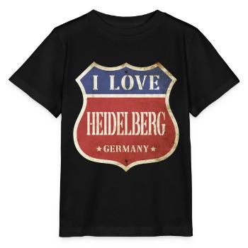 Heidelberg Deutschland Stadt I Love Vintage Retro - Stanley/Stella Kinder T-Shirt MINI CREATOR  - Schwarz - Vorne - Mikhail (115cm)