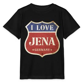 Jena Deutschland Stadt I Love Vintage Retro - Stanley/Stella Kinder T-Shirt MINI CREATOR  - Schwarz - Vorne - Mikhail (115cm)