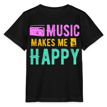 La musique me rend heureux - T-shirt bio MINI CREATOR Stanley/Stella Enfant - noir - Devant - Mikhail (115cm)