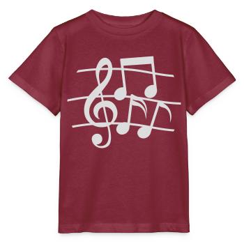 Symbols Lines Music Notes - Stanley/Stella MINI CREATOR Kids’ T-Shirt - burgundy - Front - Kain (125cm)