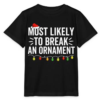 Le plus susceptible de casser un ornement - T-shirt bio MINI CREATOR Stanley/Stella Enfant - noir - Devant - Mikhail (115cm)