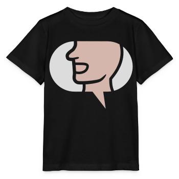 Chat Simple Symbole Bulle - T-shirt bio MINI CREATOR Stanley/Stella Enfant - noir - Devant - Mikhail (115cm)