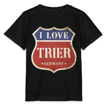 Trier Deutschland Stadt I Love Vintage Retro - Stanley/Stella Kinder T-Shirt MINI CREATOR  - Schwarz - Vorne - Mikhail (115cm)