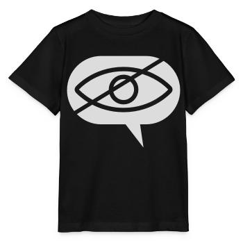 Verboten angucken Auge Sprechblase - Stanley/Stella Kinder T-Shirt MINI CREATOR  - Schwarz - Vorne - Mikhail (115cm)