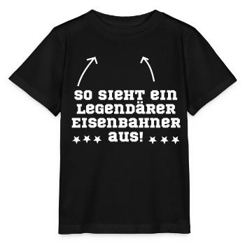 Eisenbahner Eisenbahn legendär - Stanley/Stella Kinder T-Shirt MINI CREATOR  - Schwarz - Vorne - Mikhail (115cm)