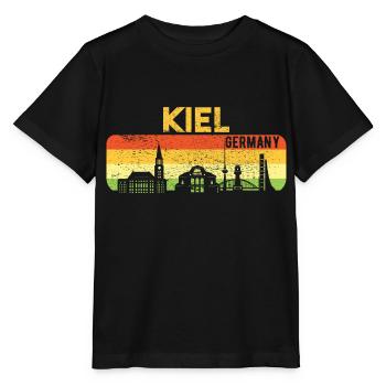 Kiel Skyline Kieler Geschenk - Stanley/Stella Kinder T-Shirt MINI CREATOR  - Schwarz - Vorne - Mikhail (115cm)