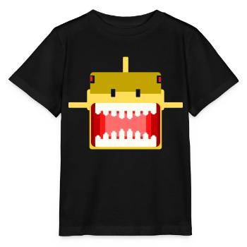 Requin PixelArt - T-shirt bio MINI CREATOR Stanley/Stella Enfant - noir - Devant - Mikhail (115cm)