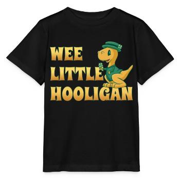 Wee Lil Hooligan liebt Dinosaurier St. Patrick Day - Stanley/Stella Kinder T-Shirt MINI CREATOR  - Schwarz - Vorne - Mikhail (115cm)