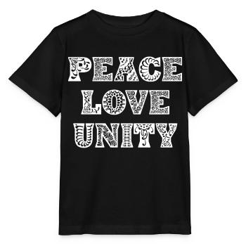 Peace love unity - Stanley/Stella MINI CREATOR Kids’ T-Shirt - black - Front - Mikhail (115cm)