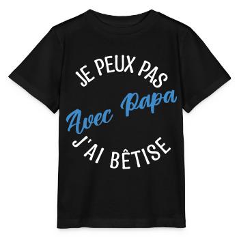 Cadeau papa. cadeau père. cadeau papa de l'année. - T-shirt bio MINI CREATOR Stanley/Stella Enfant - noir - Devant - Mikhail (115cm)