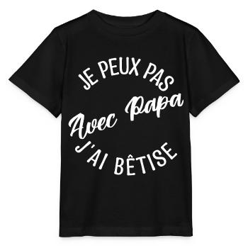 Cadeau papa. cadeau père. cadeau papa de l'année. - T-shirt bio MINI CREATOR Stanley/Stella Enfant - noir - Devant - Mikhail (115cm)