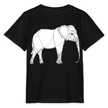 Dessin au trait fin éléphant sur blanc - T-shirt bio MINI CREATOR Stanley/Stella Enfant - noir - Devant - Mikhail (115cm)
