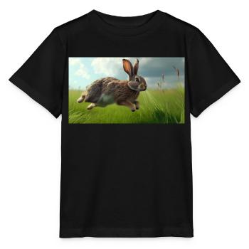 Jumping Rabbit - Stanley/Stella Kinder T-Shirt MINI CREATOR  - Schwarz - Vorne - Mikhail (115cm)