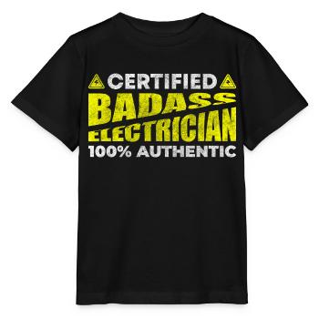 Electronics Technician Profession Voltage High Voltage - Stanley/Stella MINI CREATOR Kids’ T-Shirt - black - Front - Mikhail (115cm)