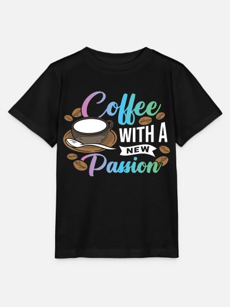 Coffee with a new Passion - Stanley/Stella Kinder T-Shirt MINI CREATOR  - Schwarz