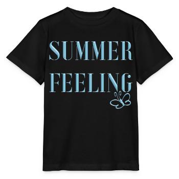 SENSATION D’ÉTÉ avec papillon - T-shirt bio MINI CREATOR Stanley/Stella Enfant - noir - Devant - Mikhail (115cm)