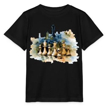 Huile sur toile échiquéenne - T-shirt bio MINI CREATOR Stanley/Stella Enfant - noir - Devant - Mikhail (115cm)