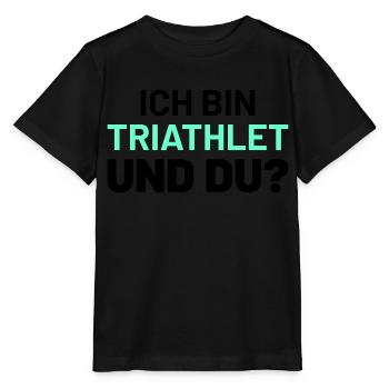 ich bin triathlet und du - Stanley/Stella Kinder T-Shirt MINI CREATOR  - Schwarz - Vorne - Mikhail (115cm)