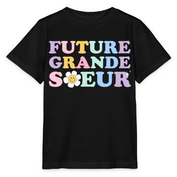 Future grande soeur annonce naissance groovy - T-shirt bio MINI CREATOR Stanley/Stella Enfant - noir - Devant - Mikhail (115cm)