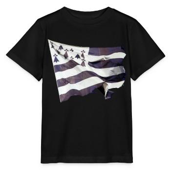 Flagge der Bretagne - Stanley/Stella Kinder T-Shirt MINI CREATOR  - Schwarz - Vorne - Mikhail (115cm)
